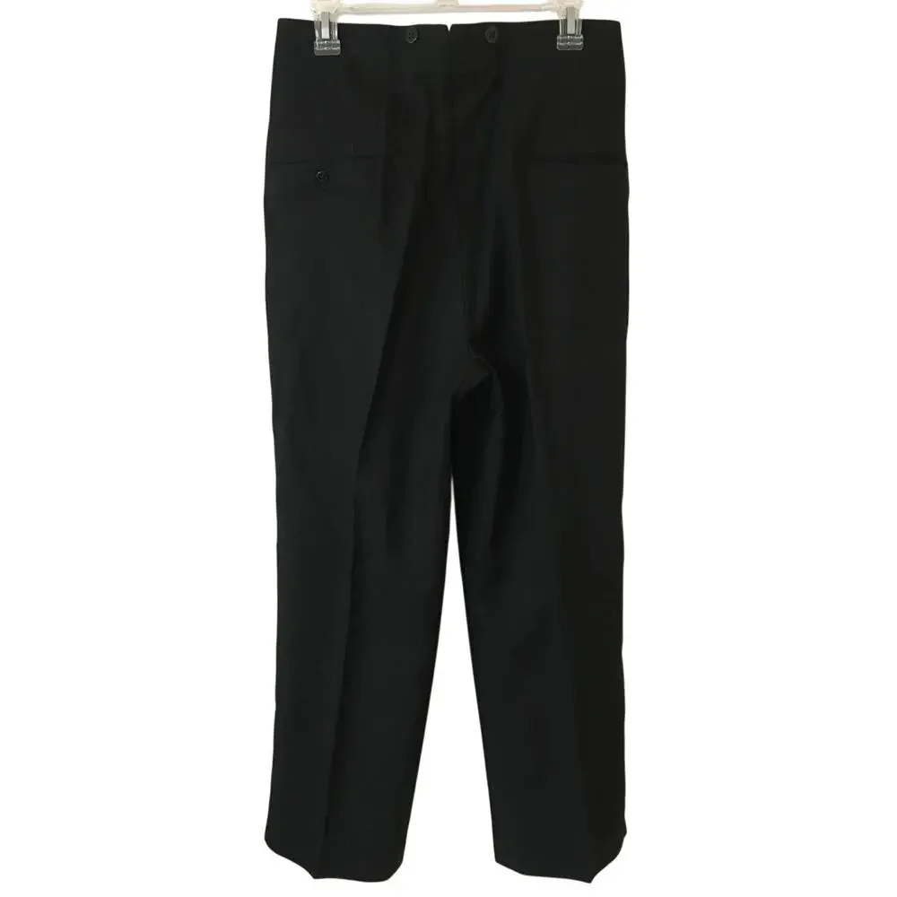 After Six by Rudofker Large Black Lined Tuxedo Jacket W Satin Trim Pleated Pants